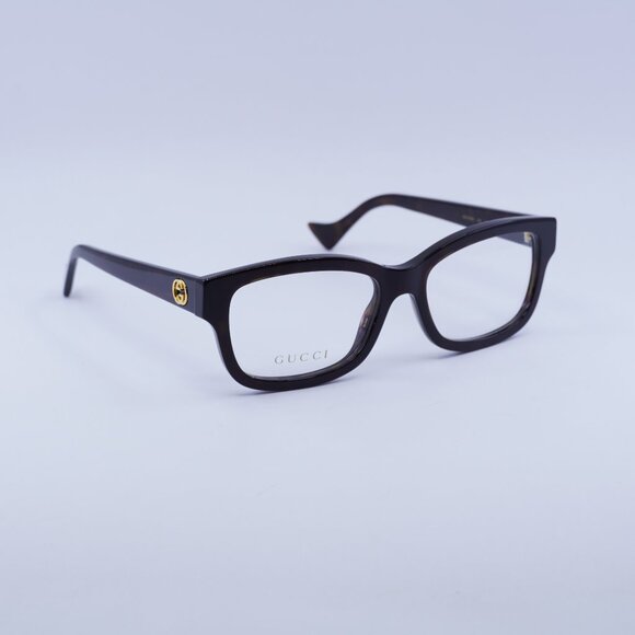 Gucci GG1259O 005 Eyeglasses Dark Havana 54mm Rectangle Frame - Picture 1 of 11